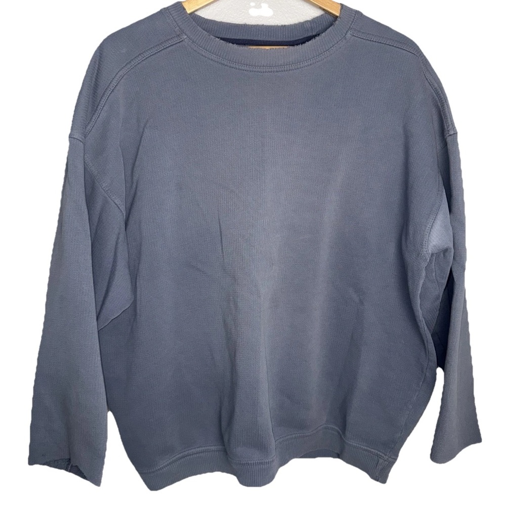 Camp David Unisex XXL Blue‎ Distressed Crewneck Sweatshirt Raw Hem Casual Vtg